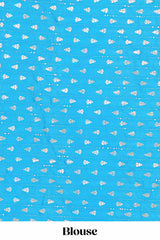 Rama blue art raw silk elegant drape saree