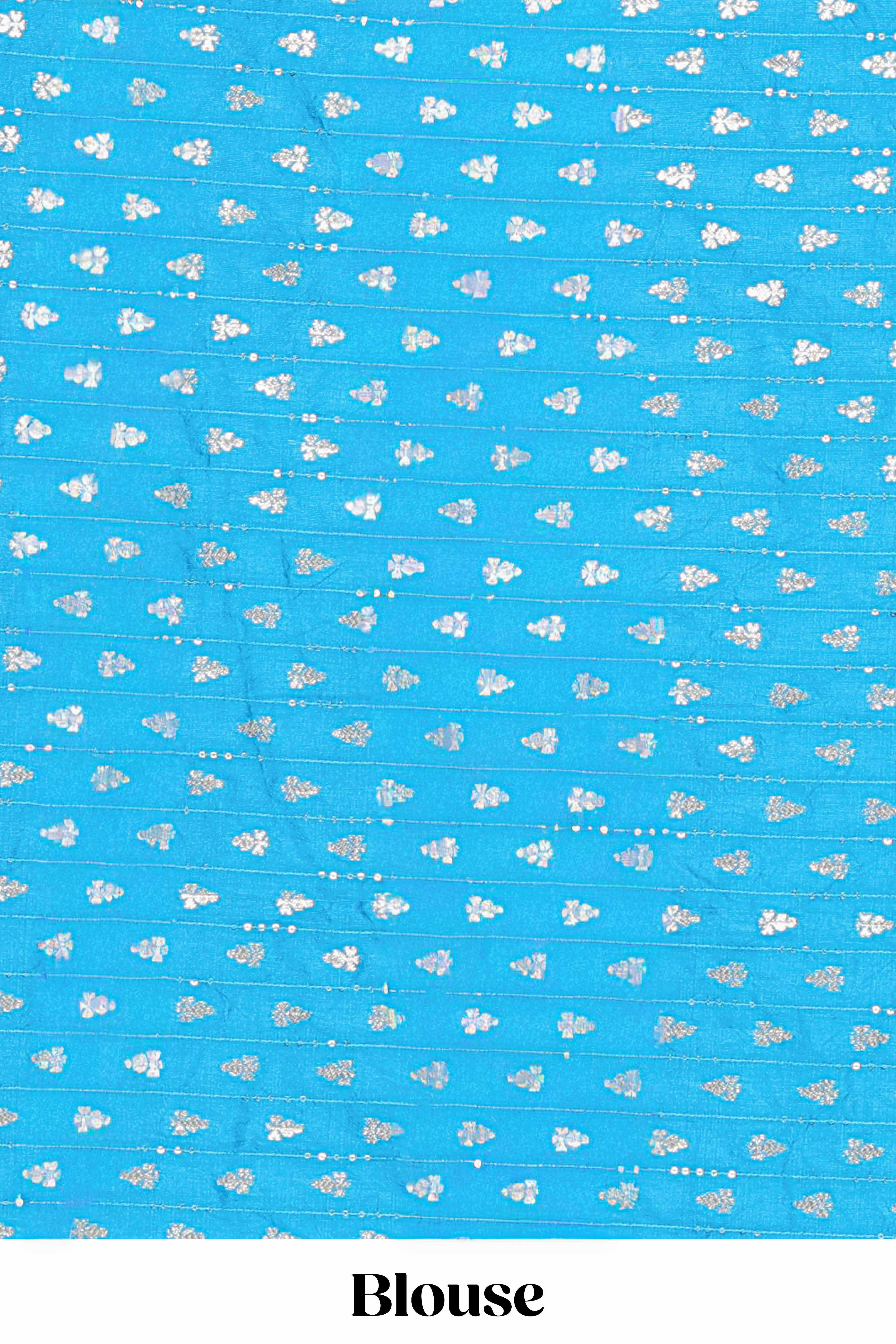 Rama blue art raw silk elegant drape saree