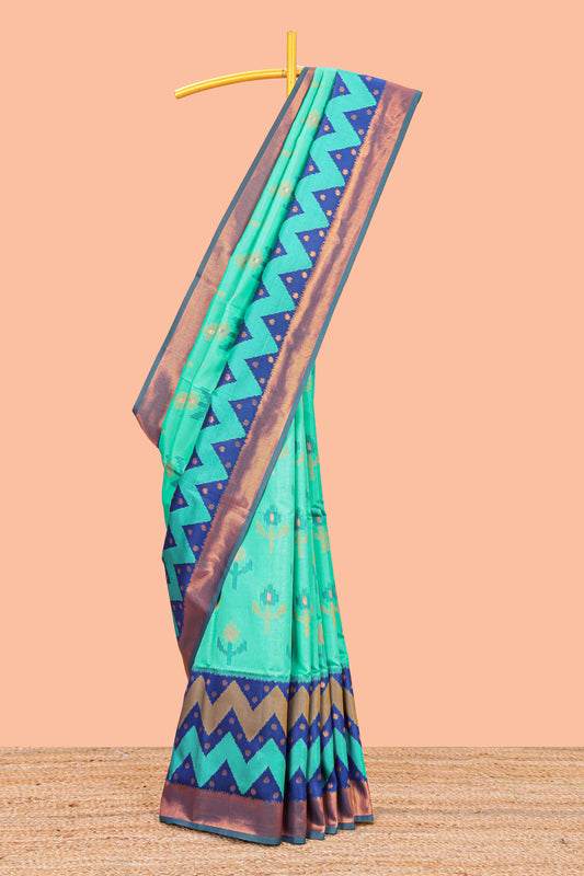 Rama green semi soft silk 