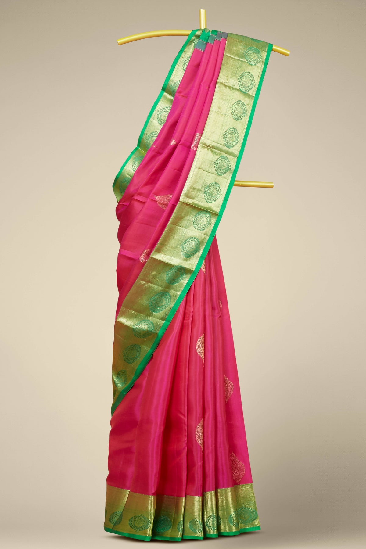 Rani pink Kanchipuram silk saree