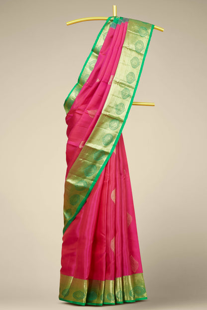 Rani pink Kanchipuram silk saree