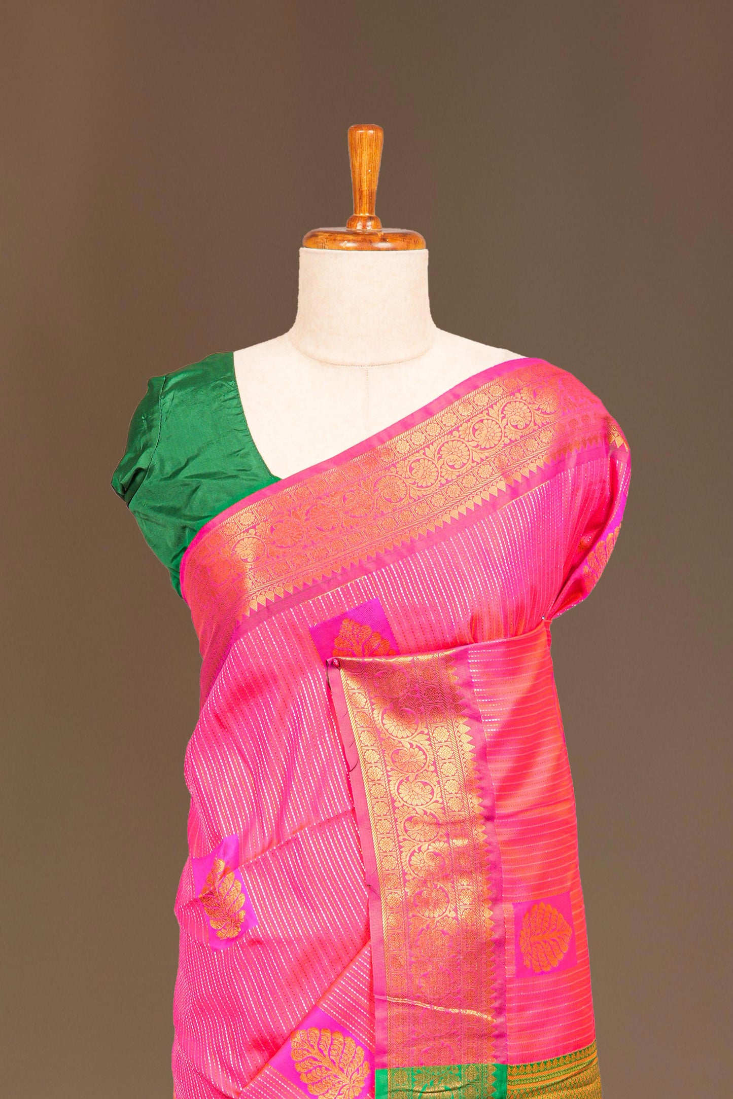 Rani pink art soft silk flowing drape saree