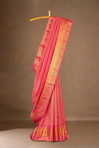 Rani pink bridal kanchipuram silk saree