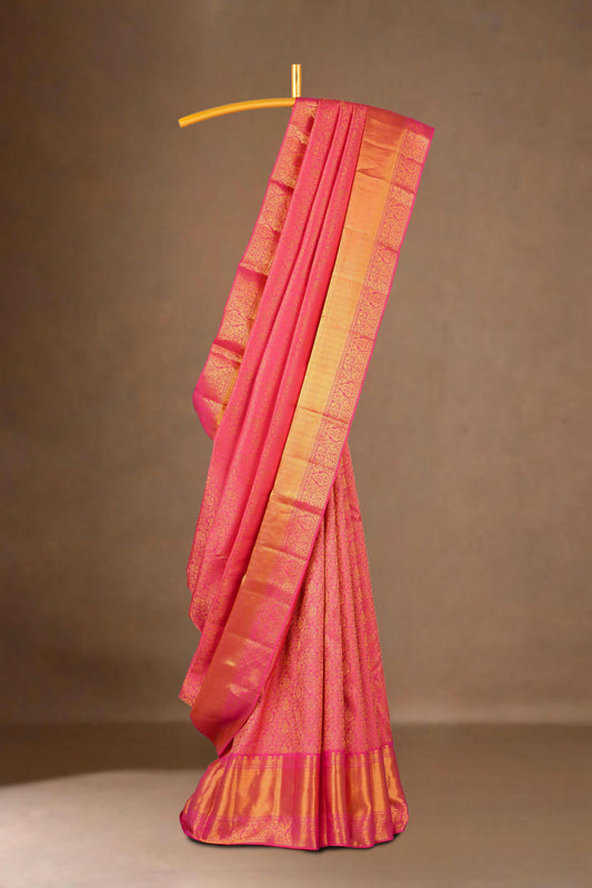 Rani pink bridal kanchipuram silk saree
