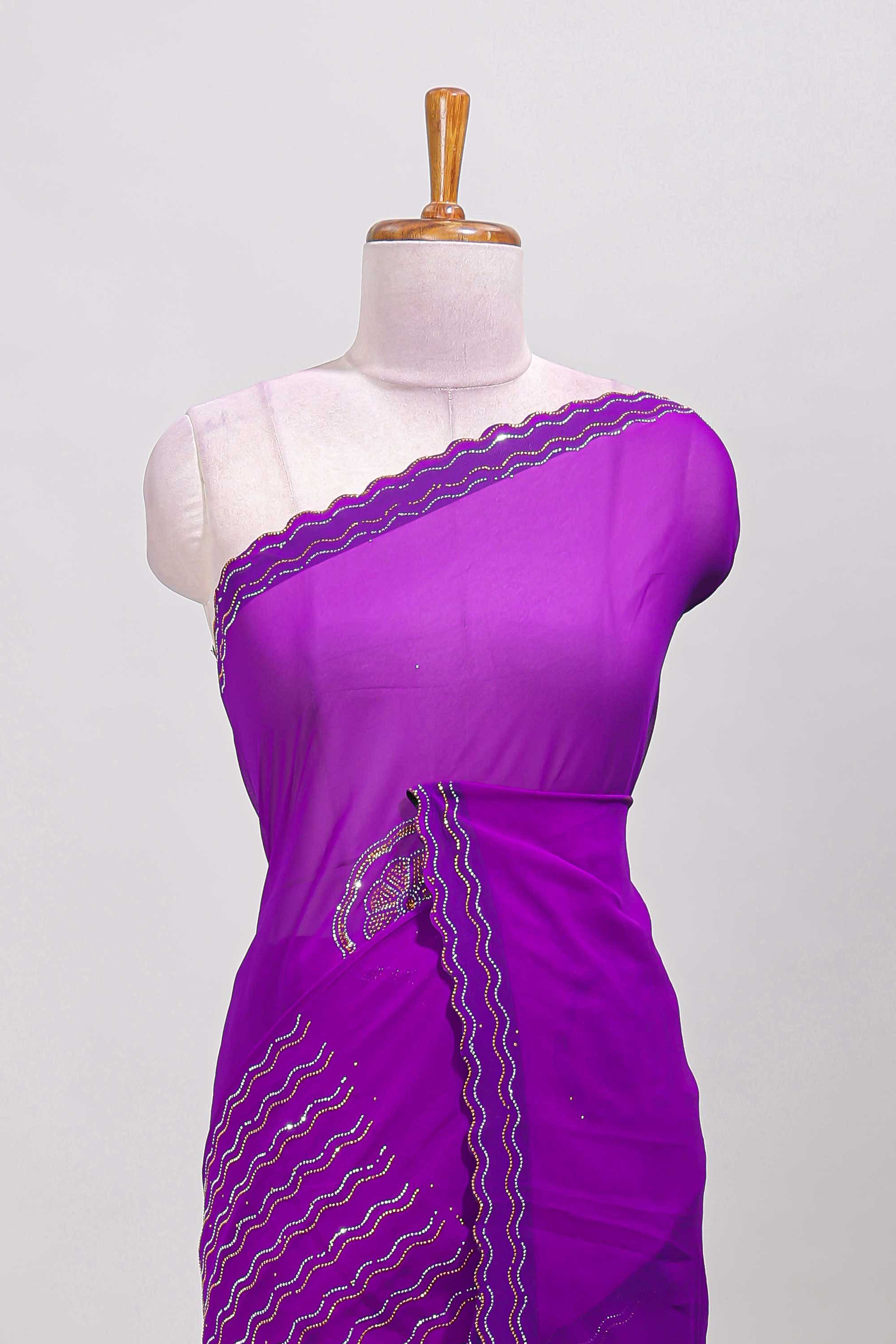 Rani pink color festive saree