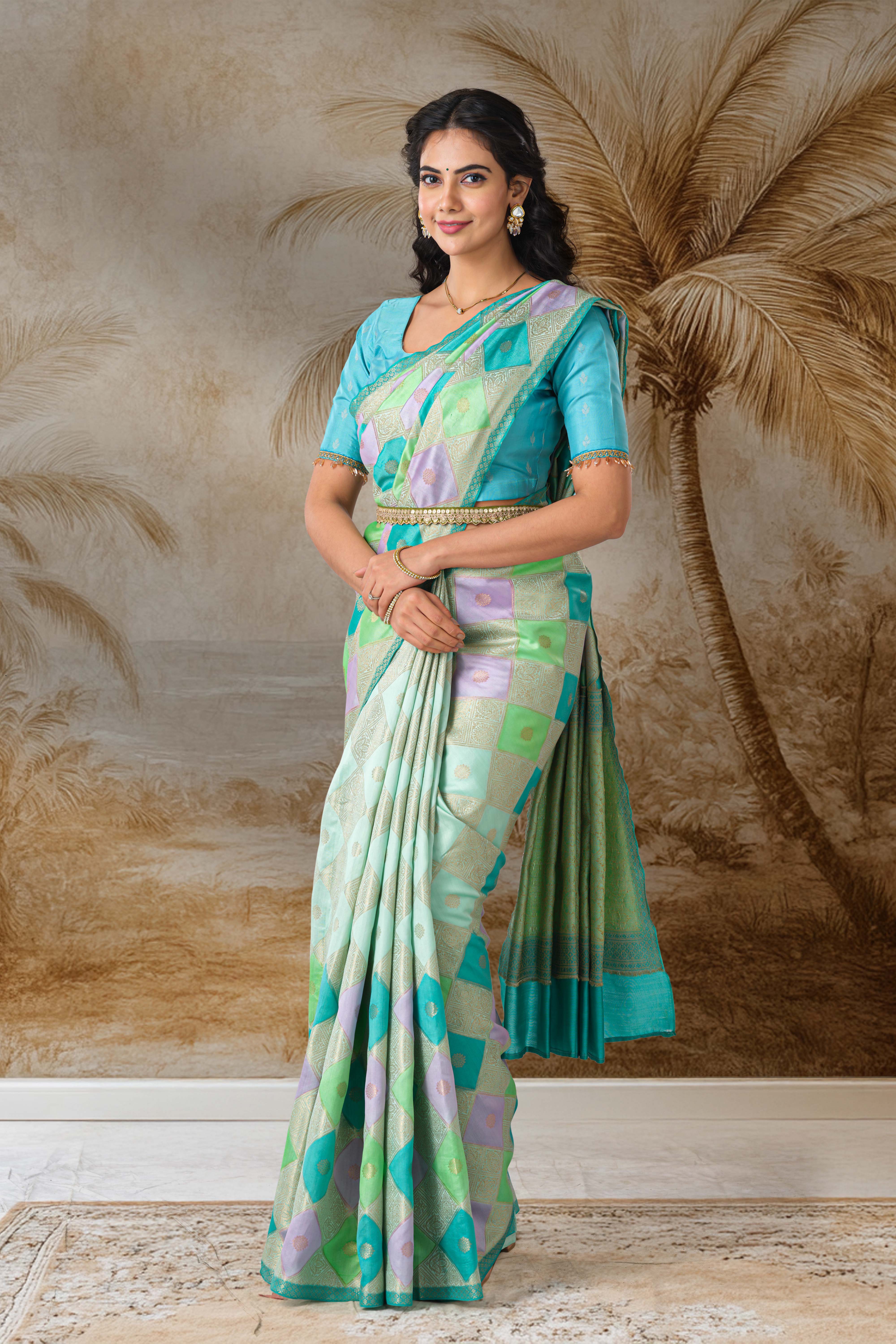 Rankat style tussar silk saree