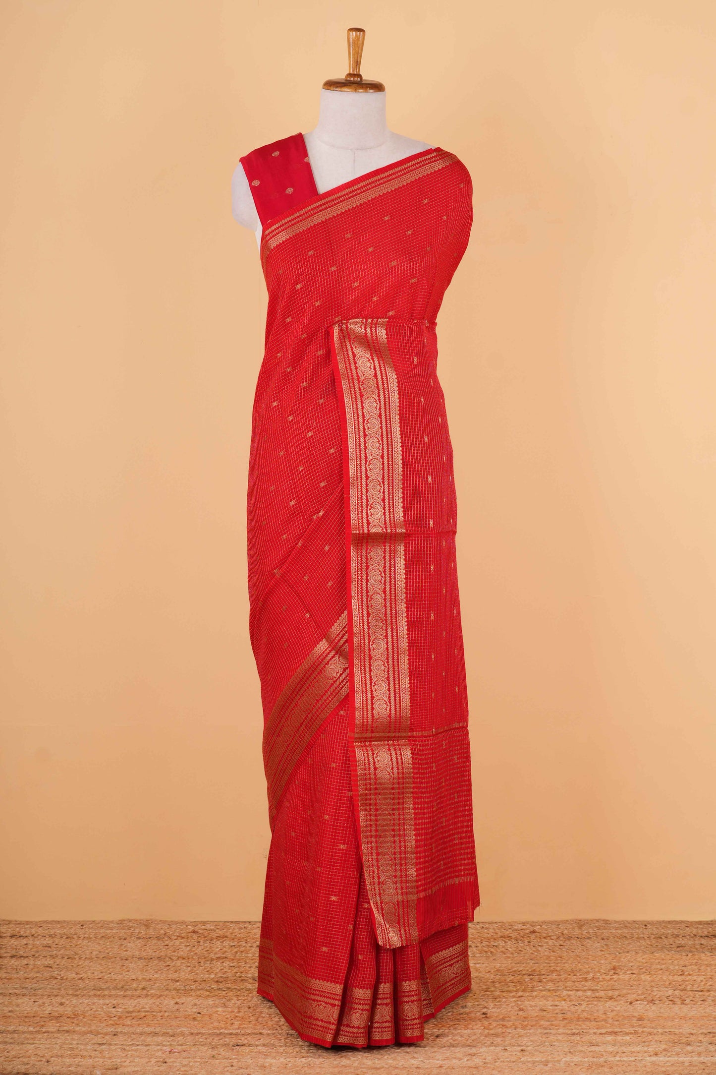 Raw red Silk
