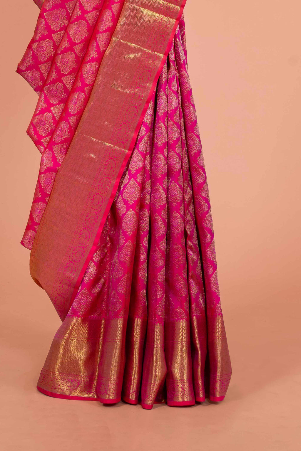 Red Zari woven saree