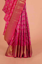 Red Zari woven saree