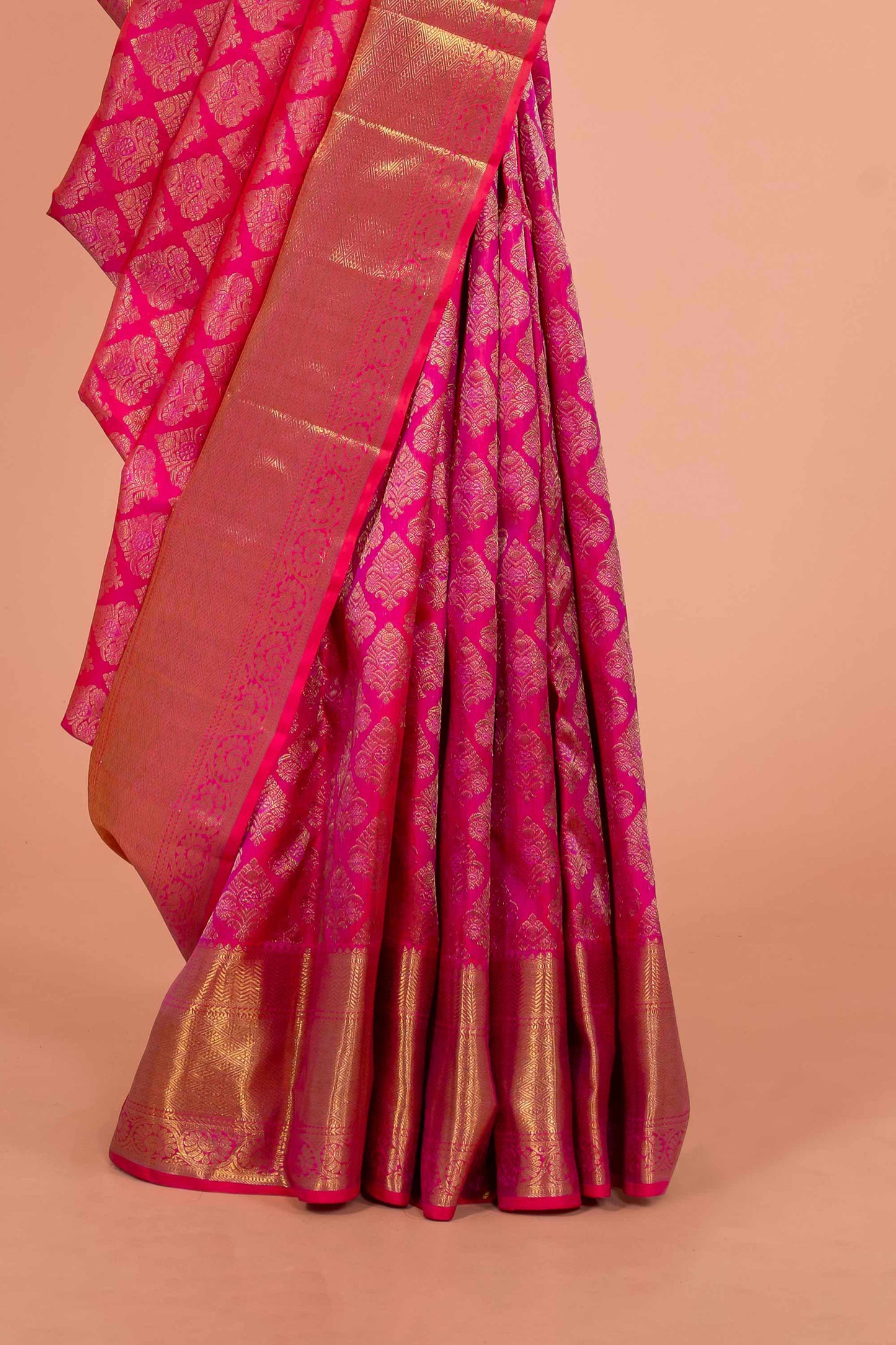 Red Zari woven saree