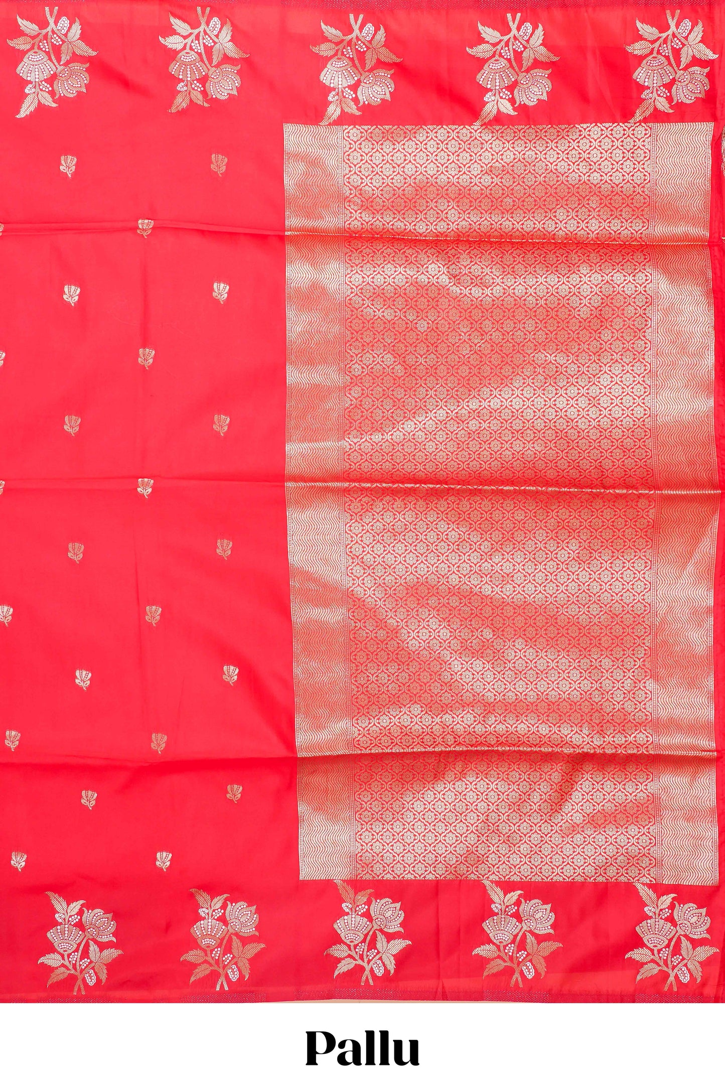Red art silk coordinated blouse saree
