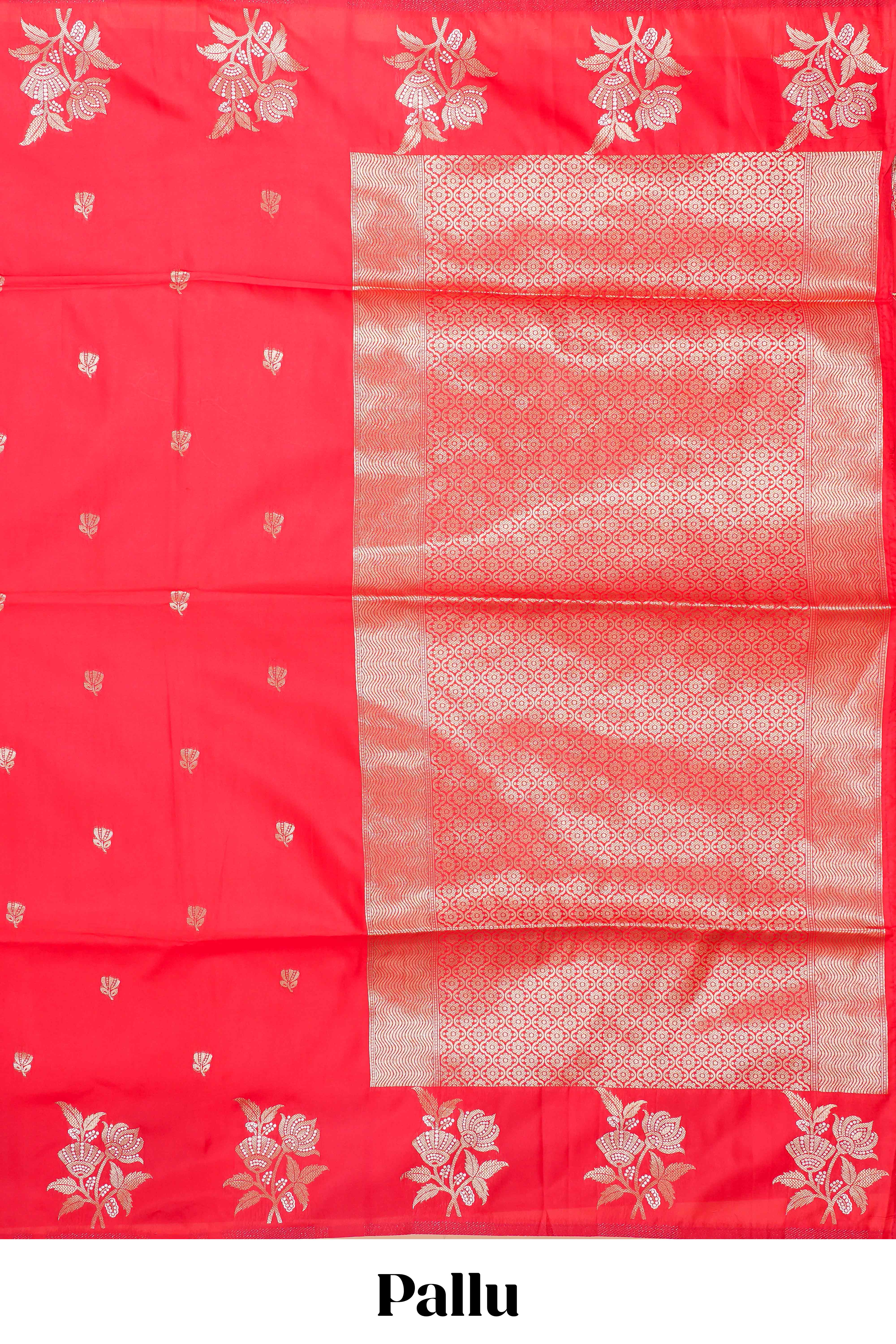 Red art silk coordinated blouse saree