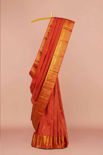 Red bridal pattu silk saree