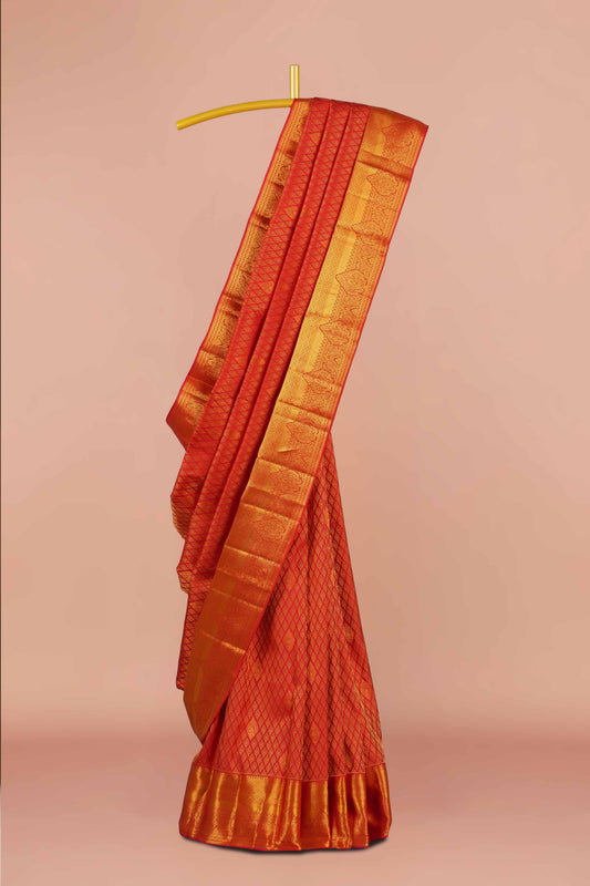 Red bridal pattu silk saree