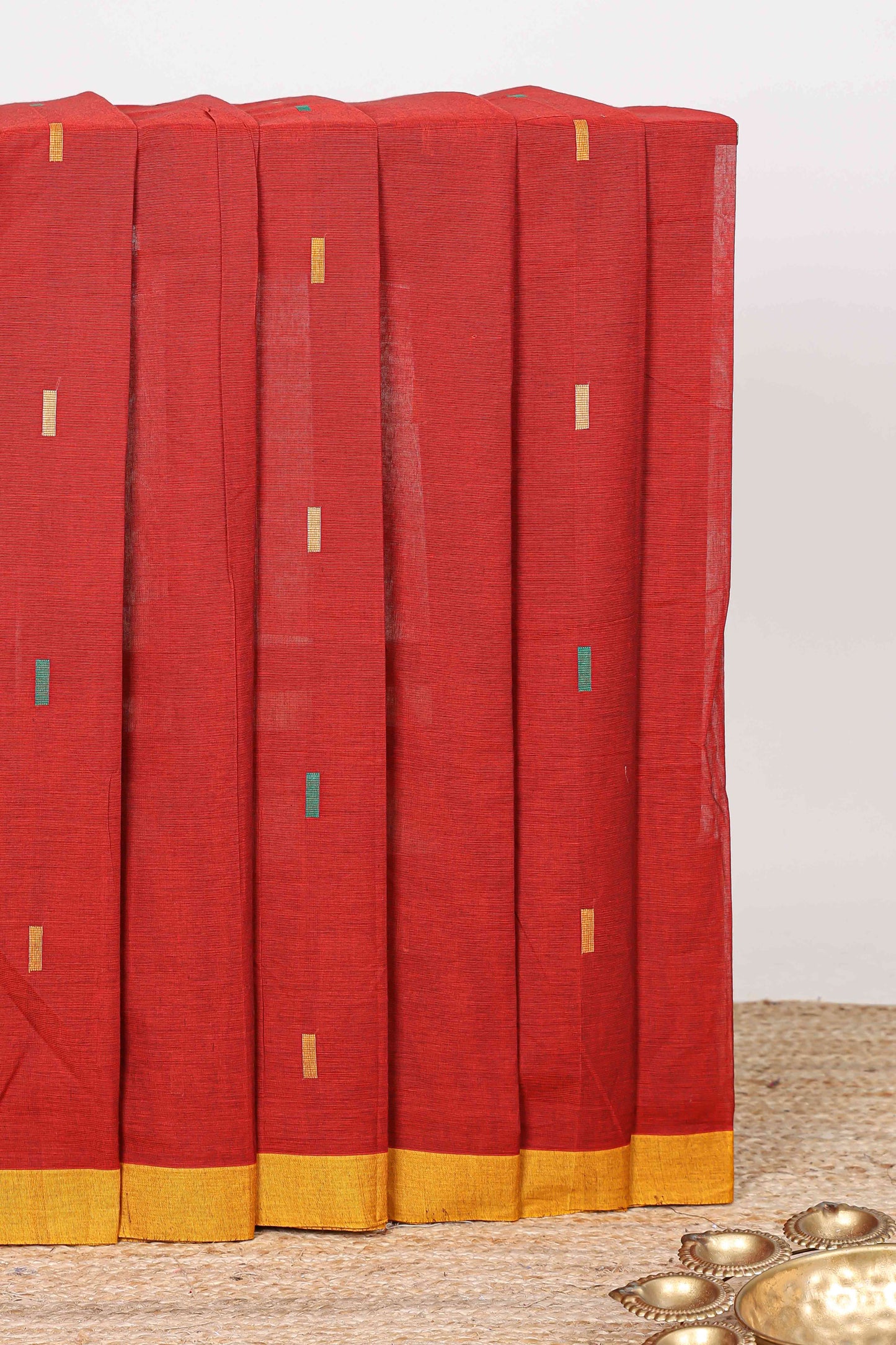Red butta kanchi cotton saree