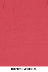 Red cotton silk designer suit