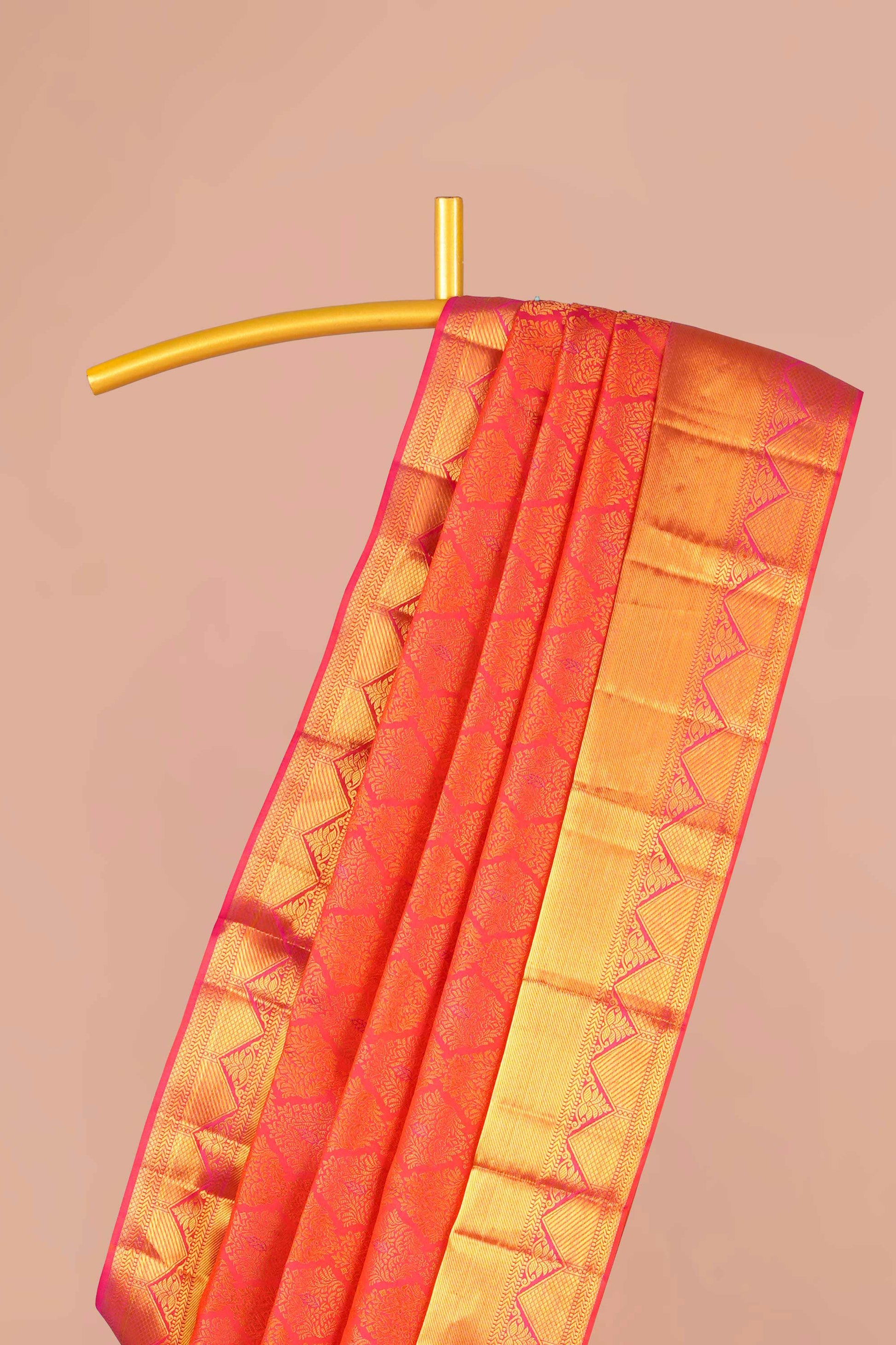 Red gold combination silk saree