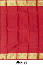Red jacquard silk saree
