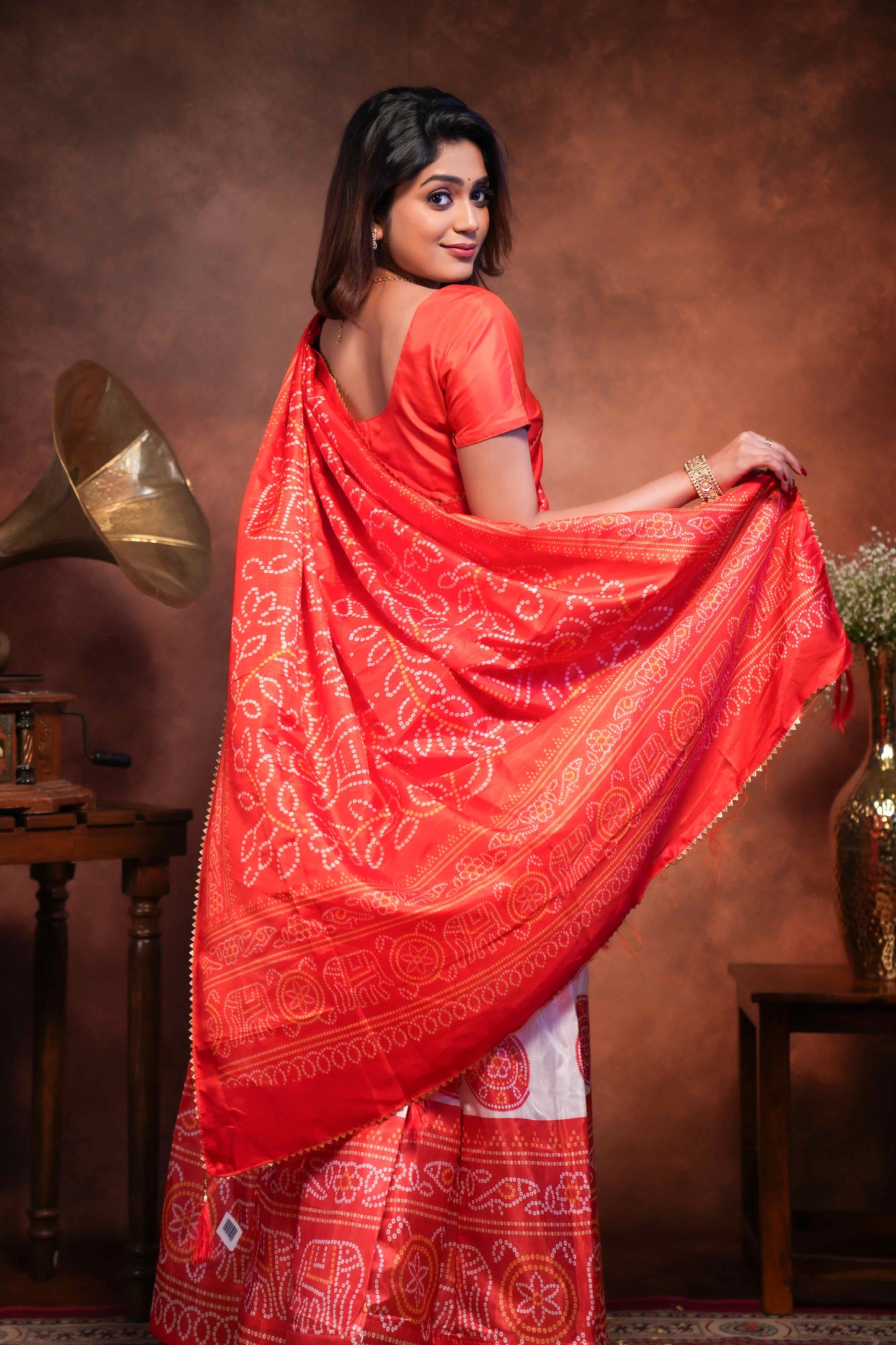 Red lehenga dhavani set