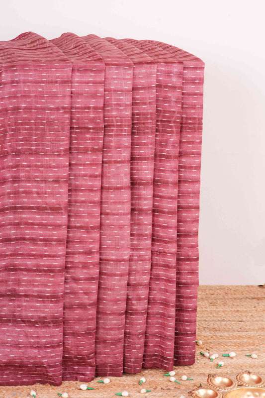 Red linen cotton weave