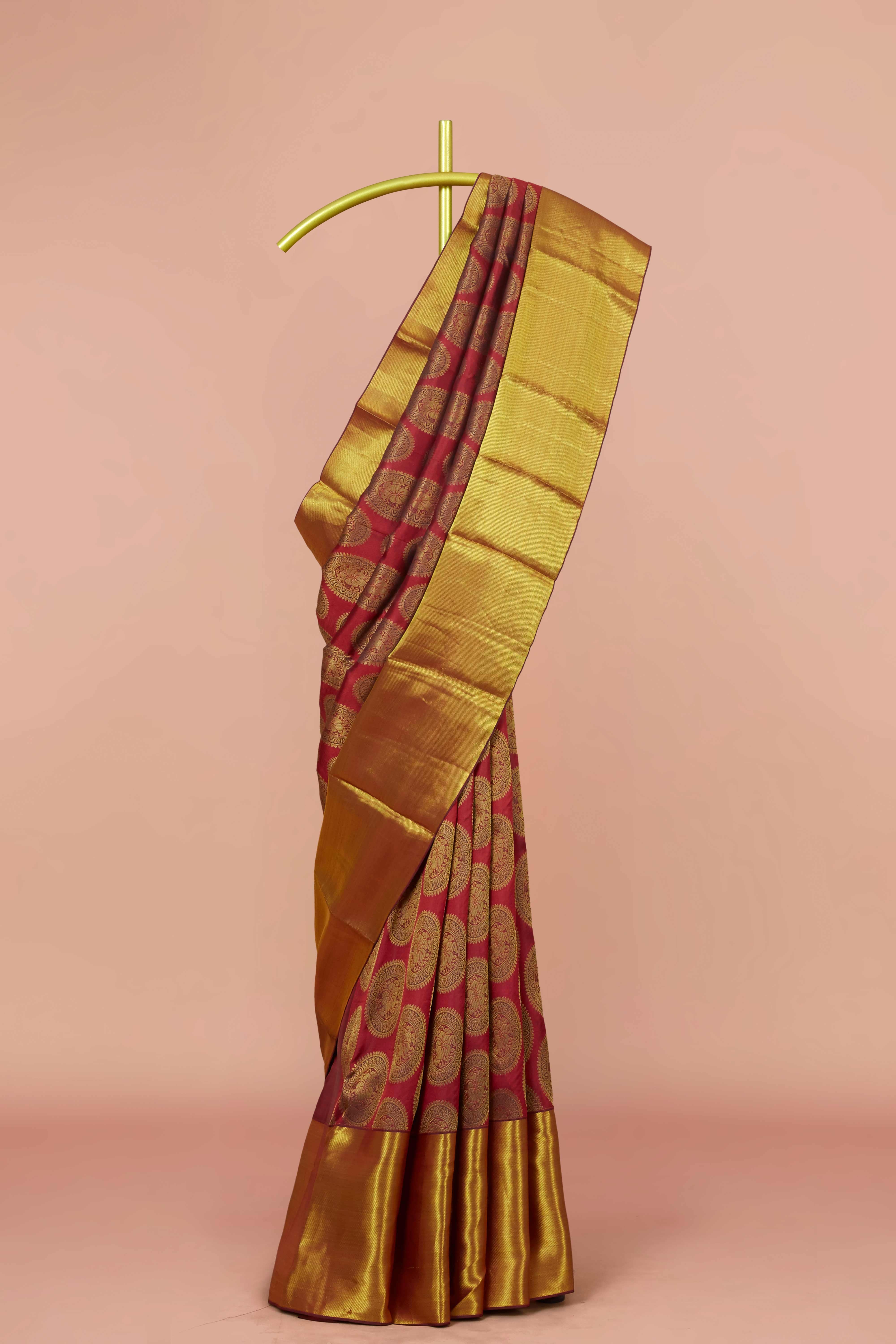 Red pattu silk saree