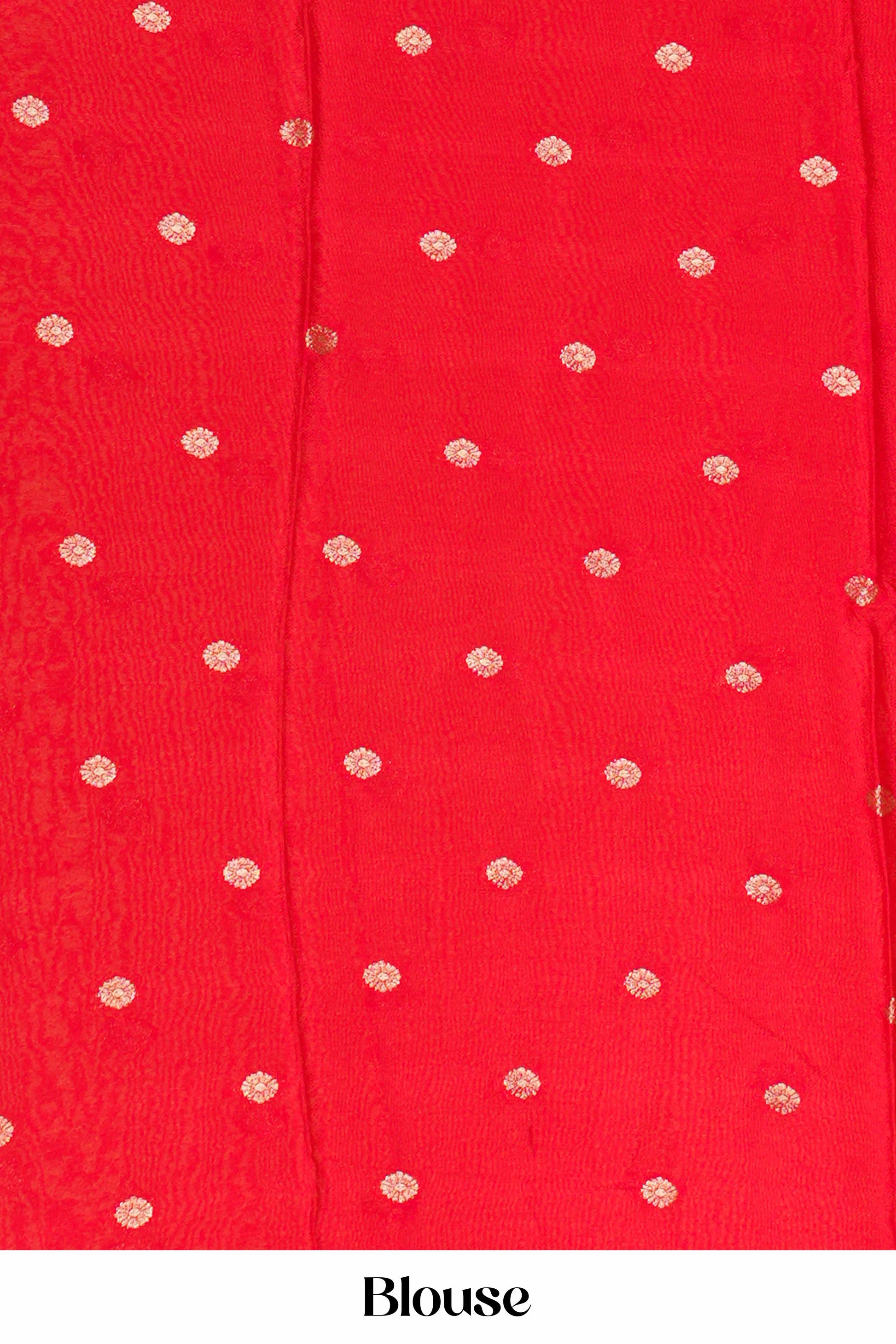 Red raw silk festive saree