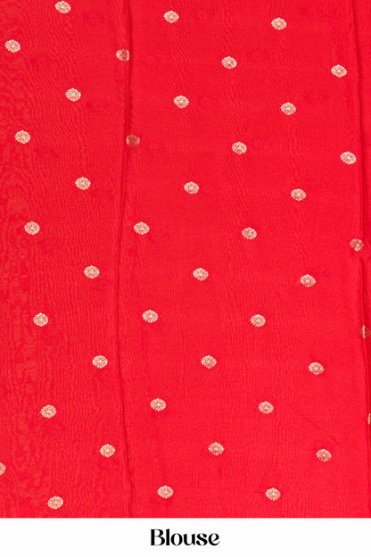 Red raw silk festive saree
