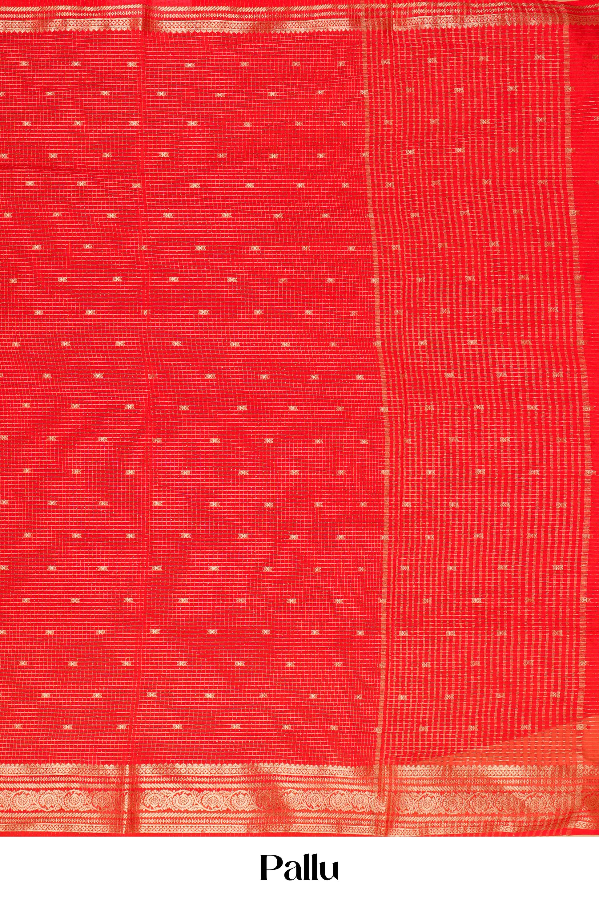 Red raw silk zari border saree