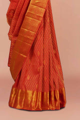 Red silk sarees with zari border