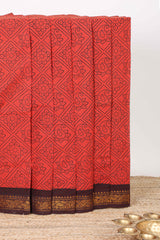 Red sungudi cotton fabric