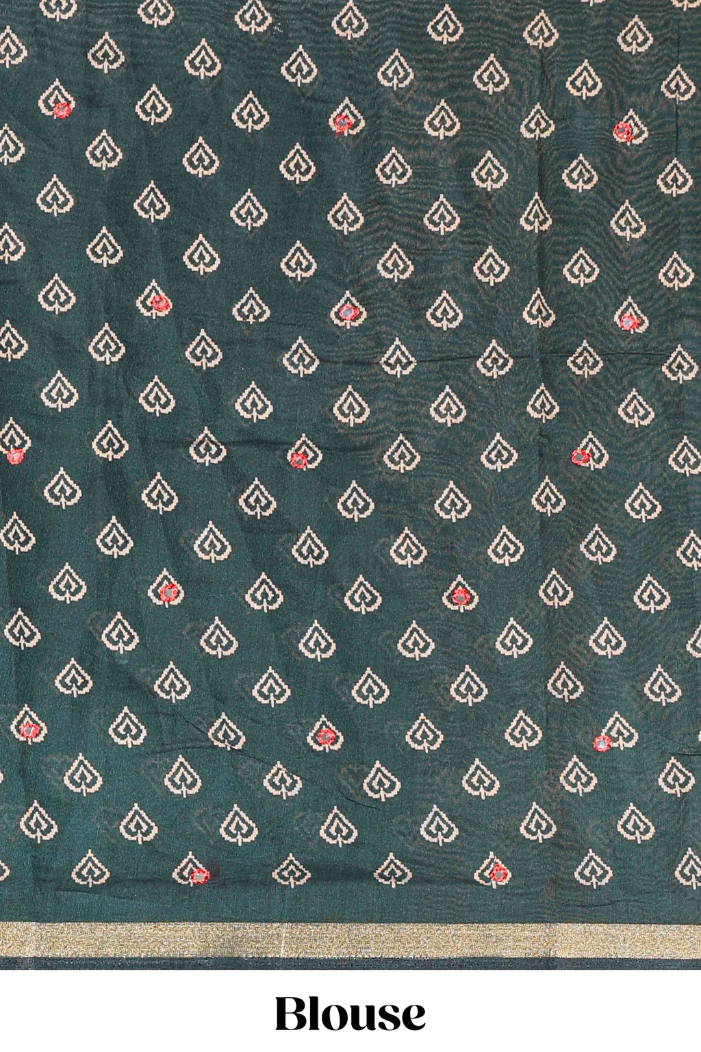 Red traditional chanderi saree mirror work