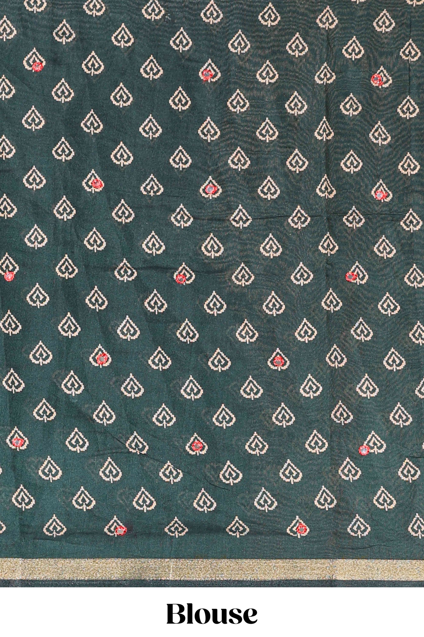 Red traditional chanderi saree mirror work