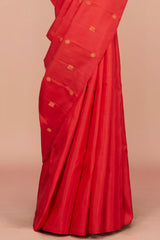 Red zari butta silk saree