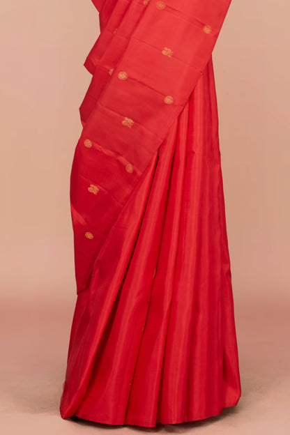 Red zari butta silk saree

