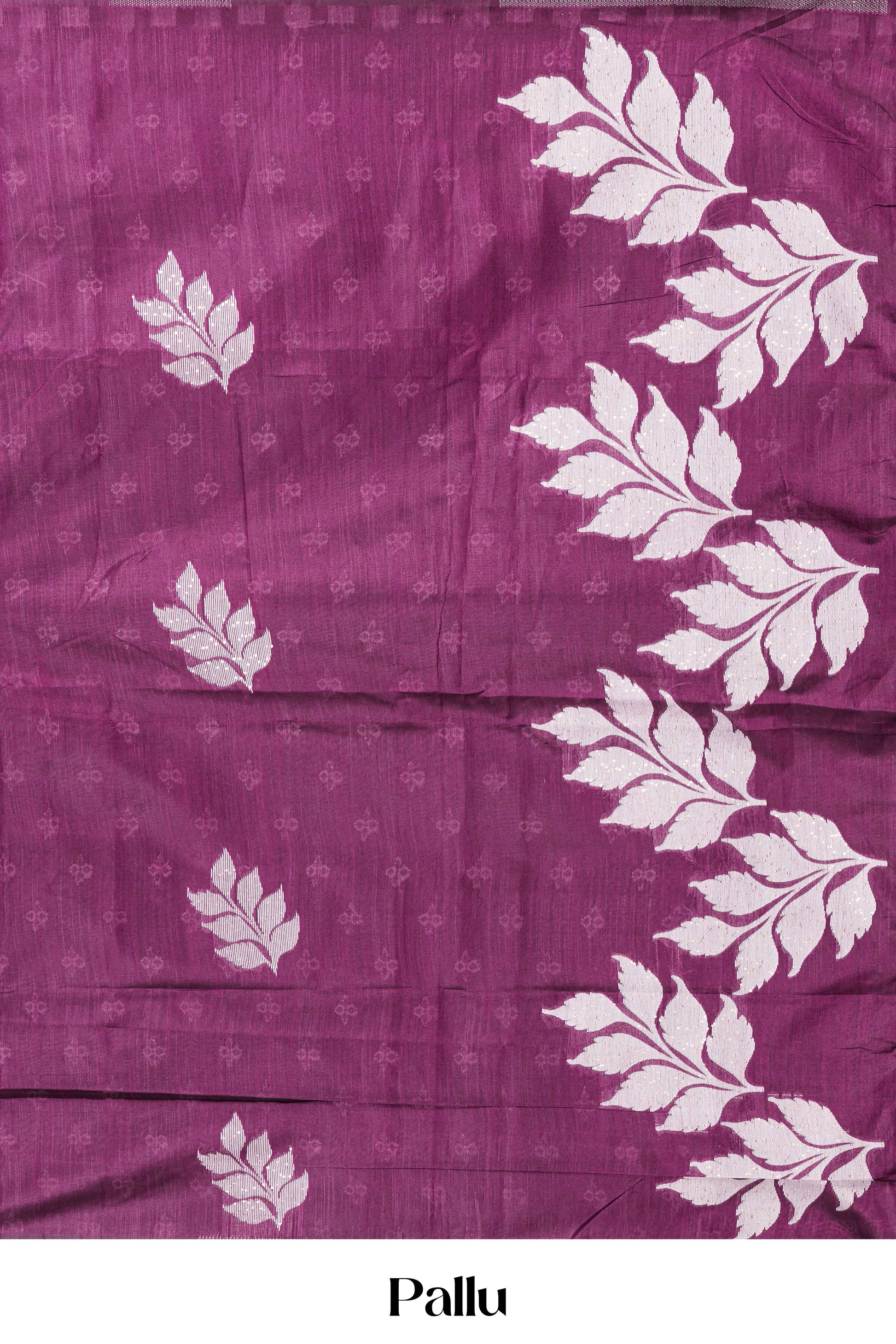 Refined festive drape purple saree