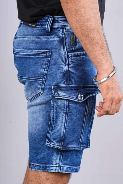 Regular fit denim shorts