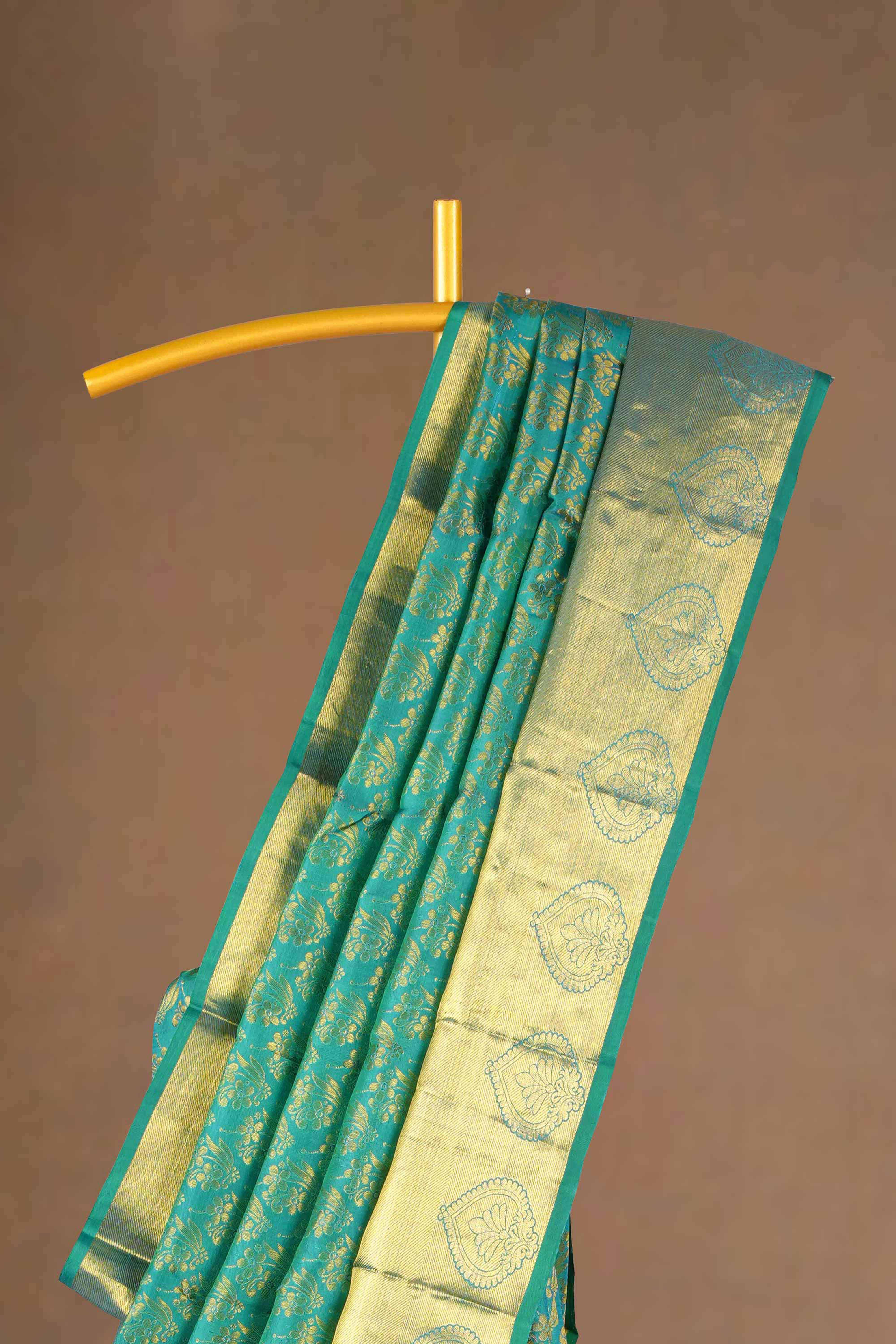 Rich green traditional silk saree