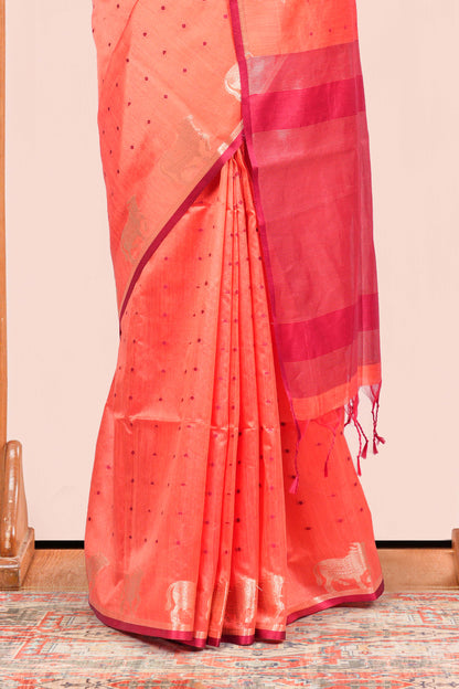 Rich zari pallu saree