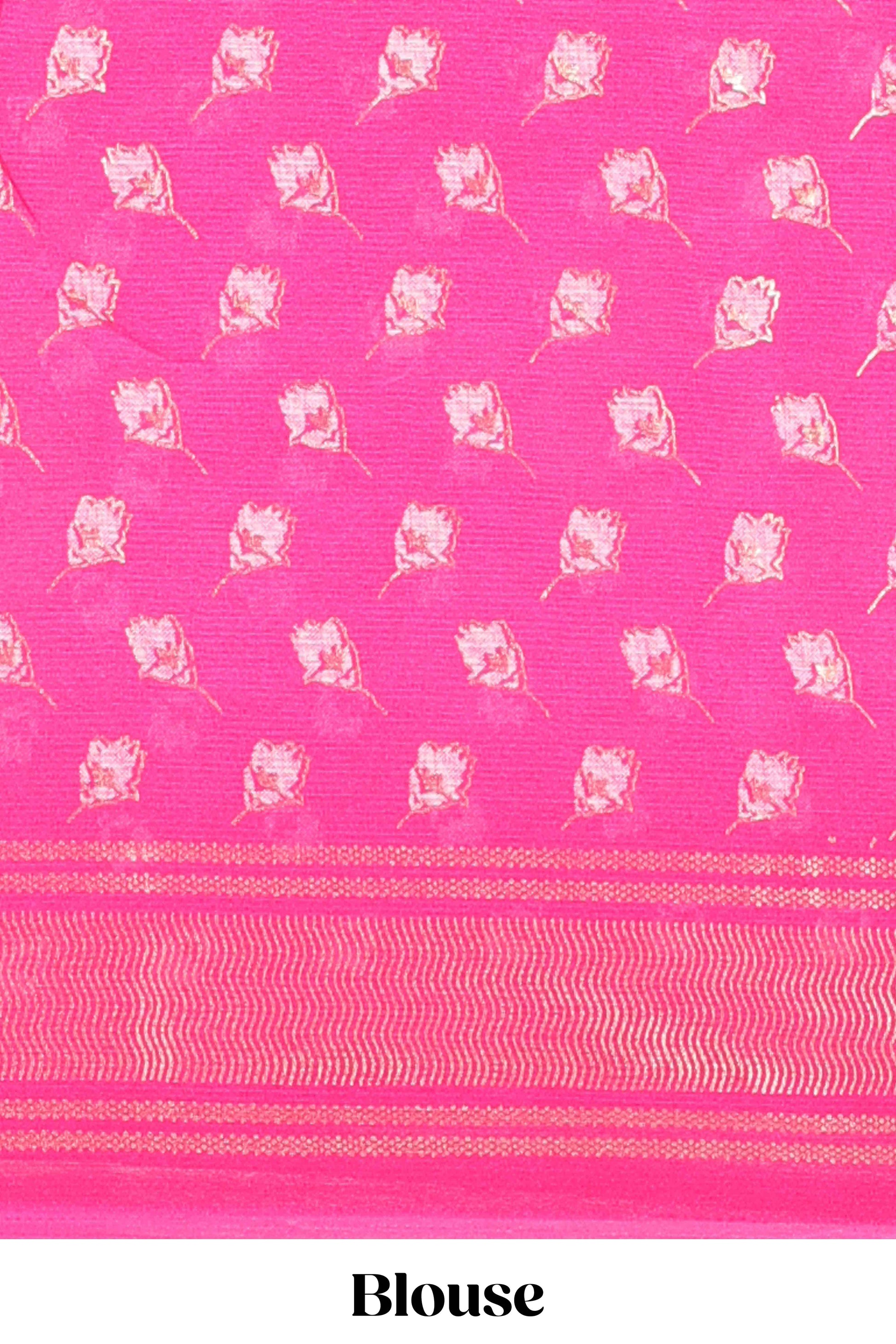Rose pink chiffon elegant saree
