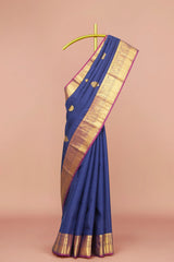 Royal blue silk saree traditional