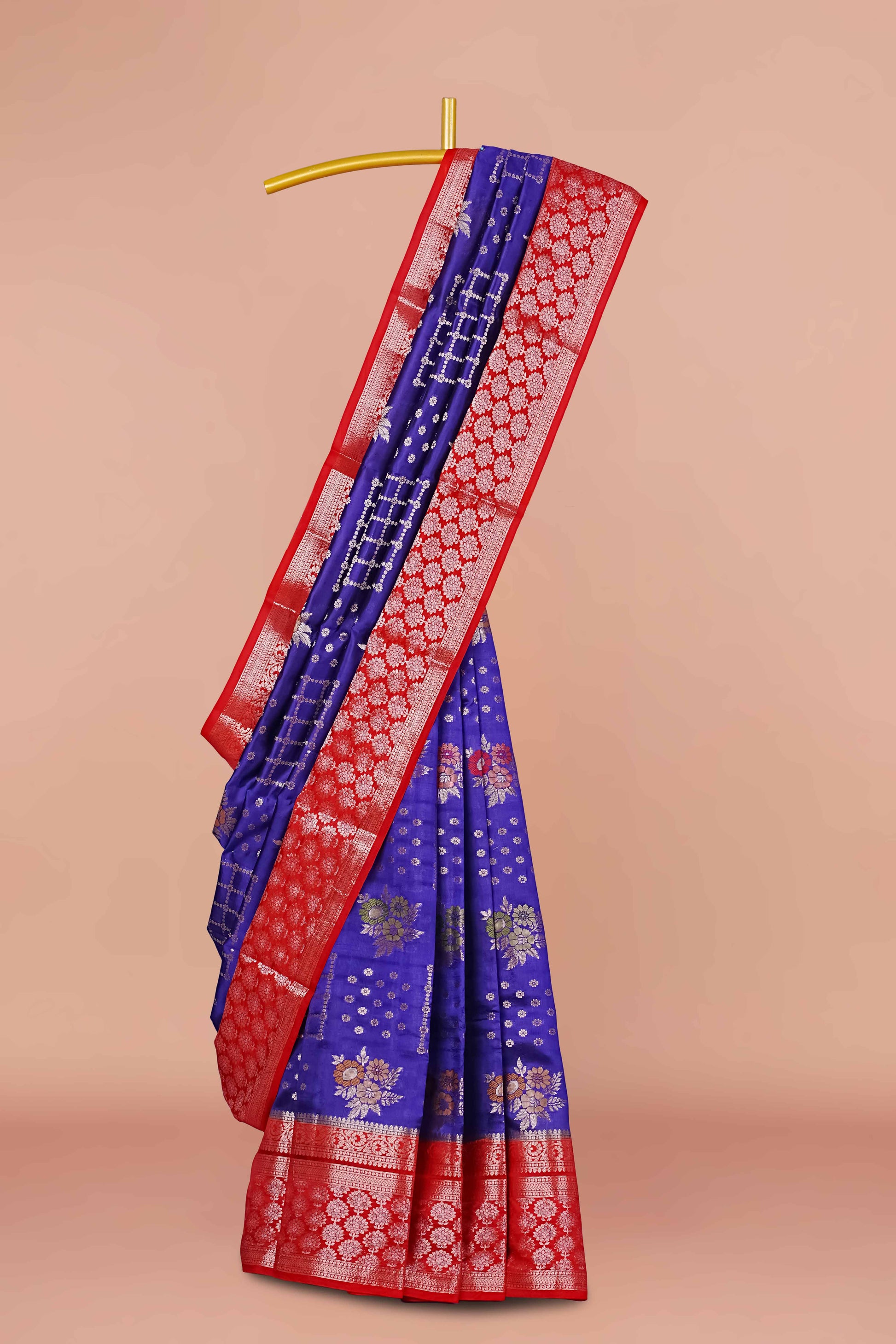 Royal blue tussar silk saree online