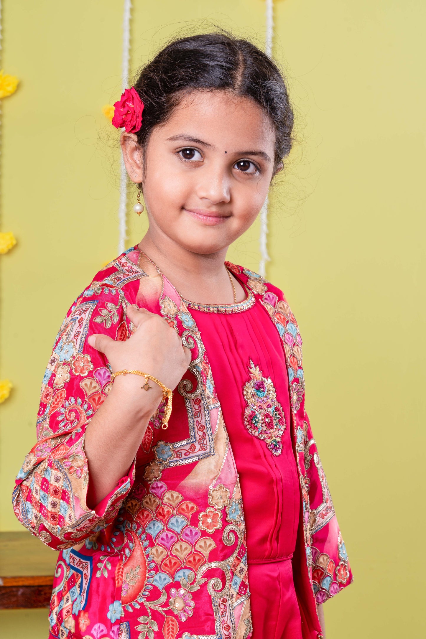 Royal pink festive sharara ensemble
