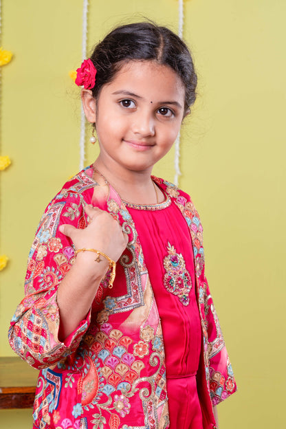 Royal pink festive sharara ensemble
