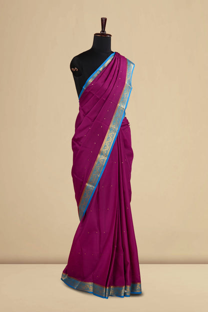 Royal purple silk saree