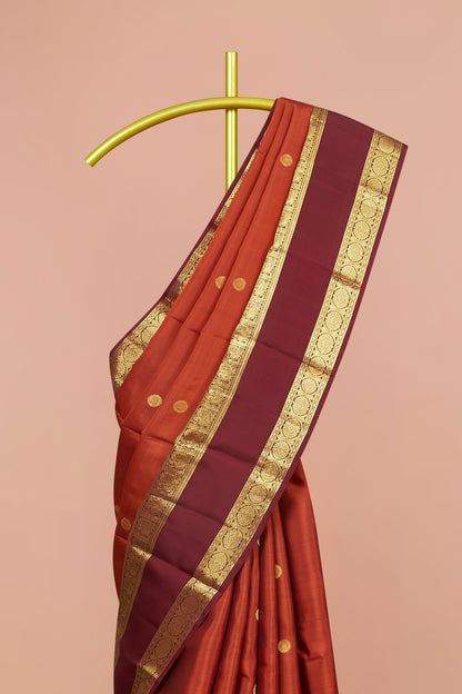 
Rust Kanchipuram silk saree