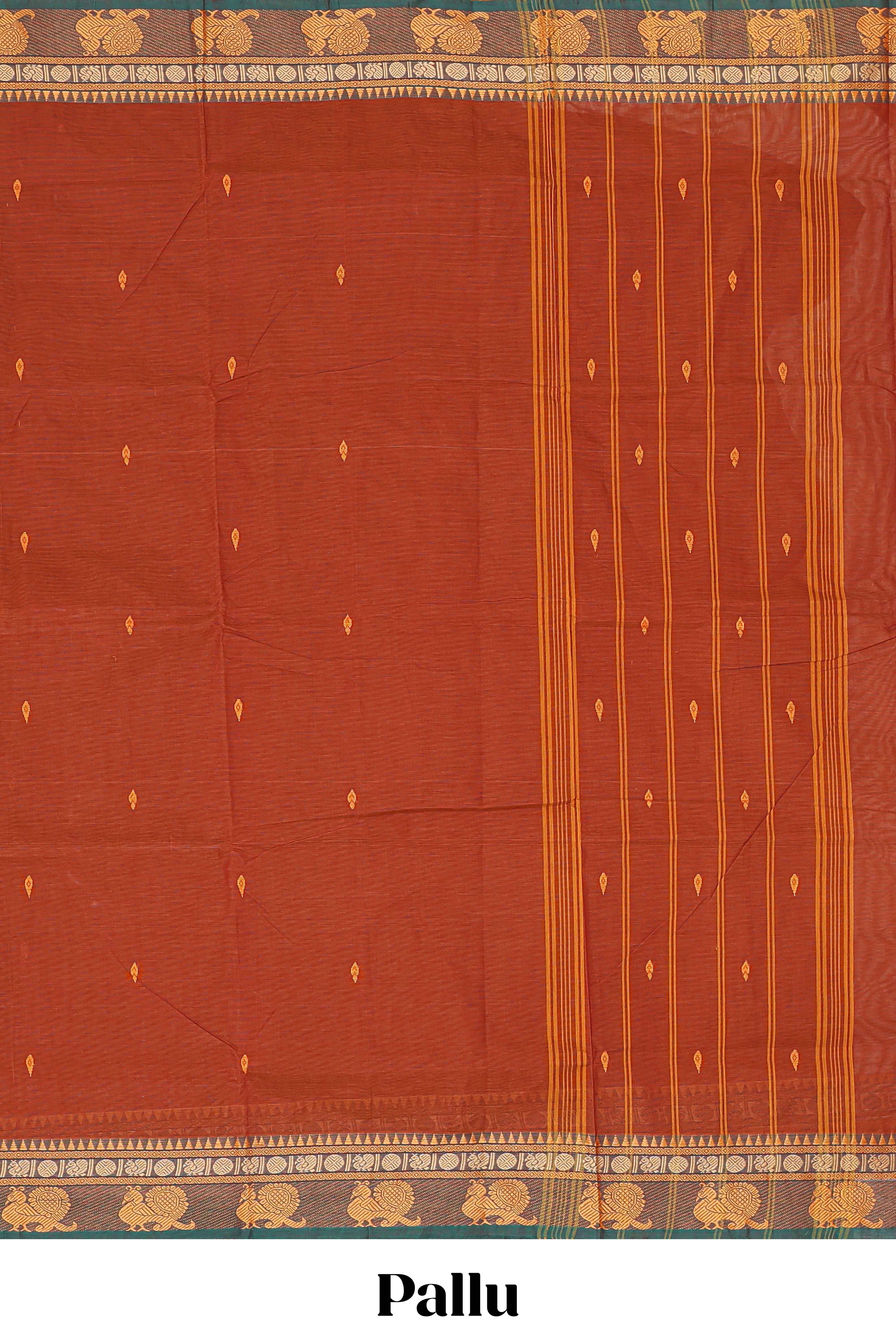  Rust Orange chettinad cotton saree