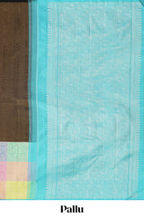 Black jacquard design swayamvara pattu saree with contrast multi color zari border and pallu