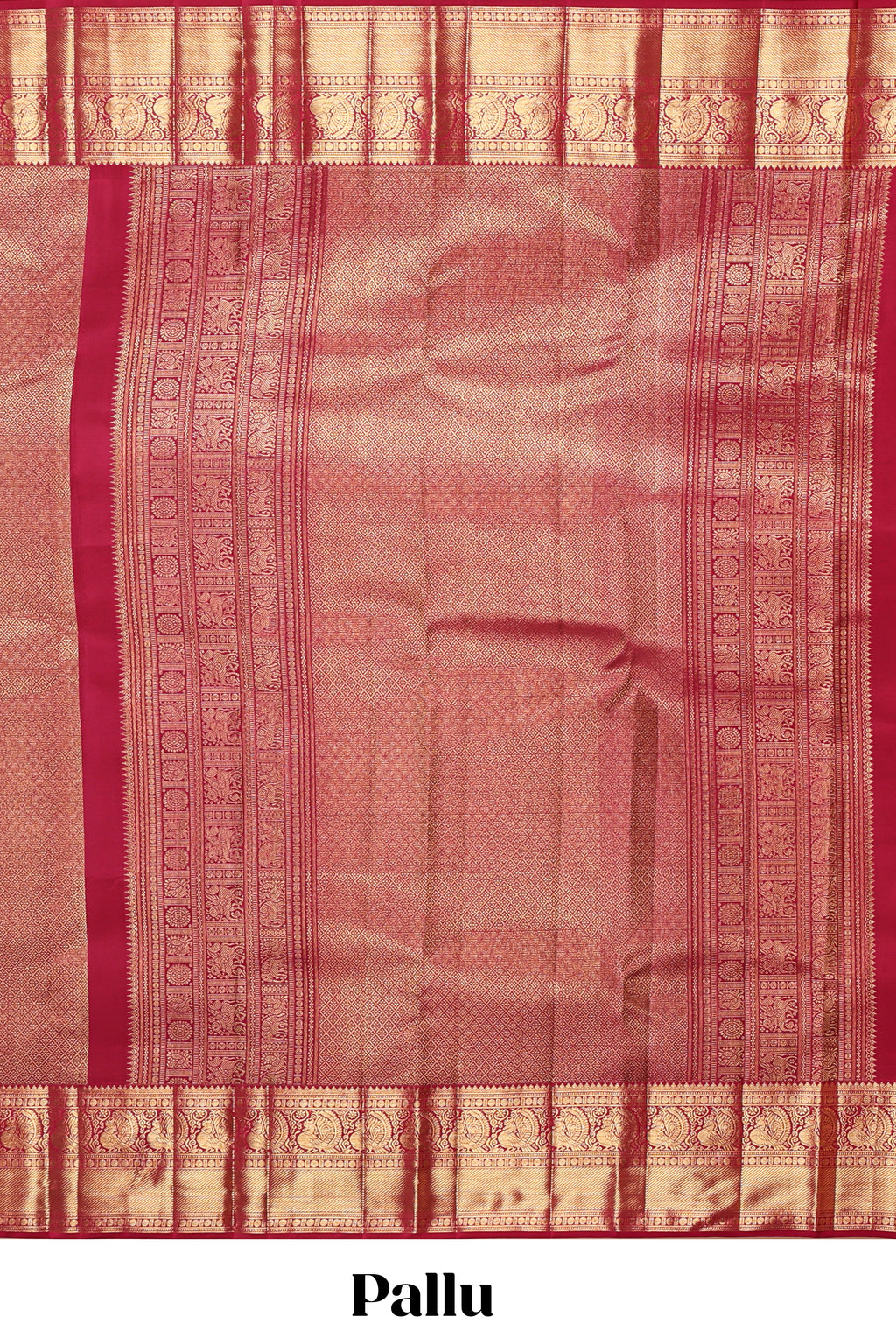 Rani pink geometric zari motifs design swayamvara pattu saree with self zari border and matching blouse