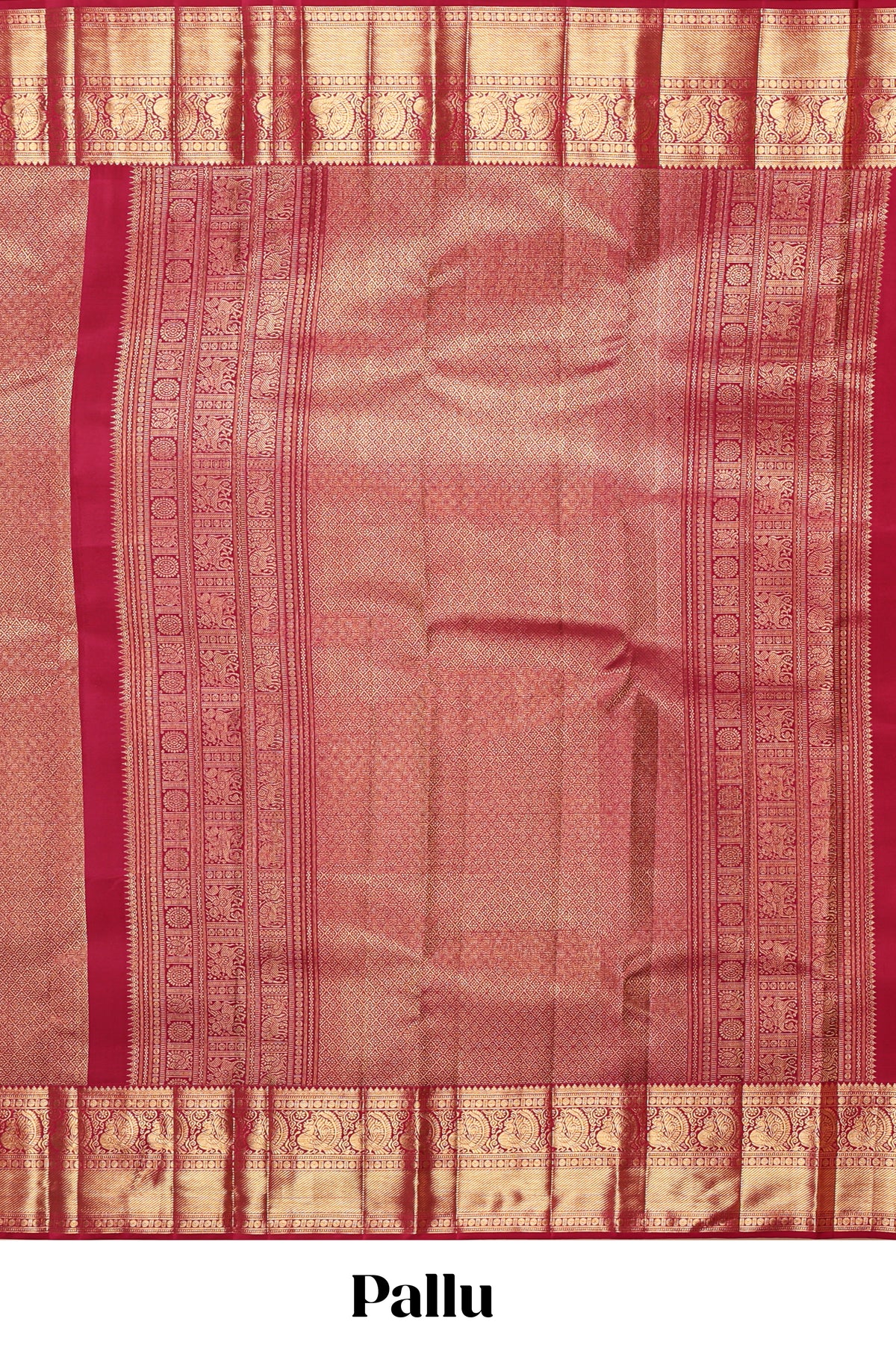 Rani pink geometric zari motifs design swayamvara pattu saree with self zari border and matching blouse