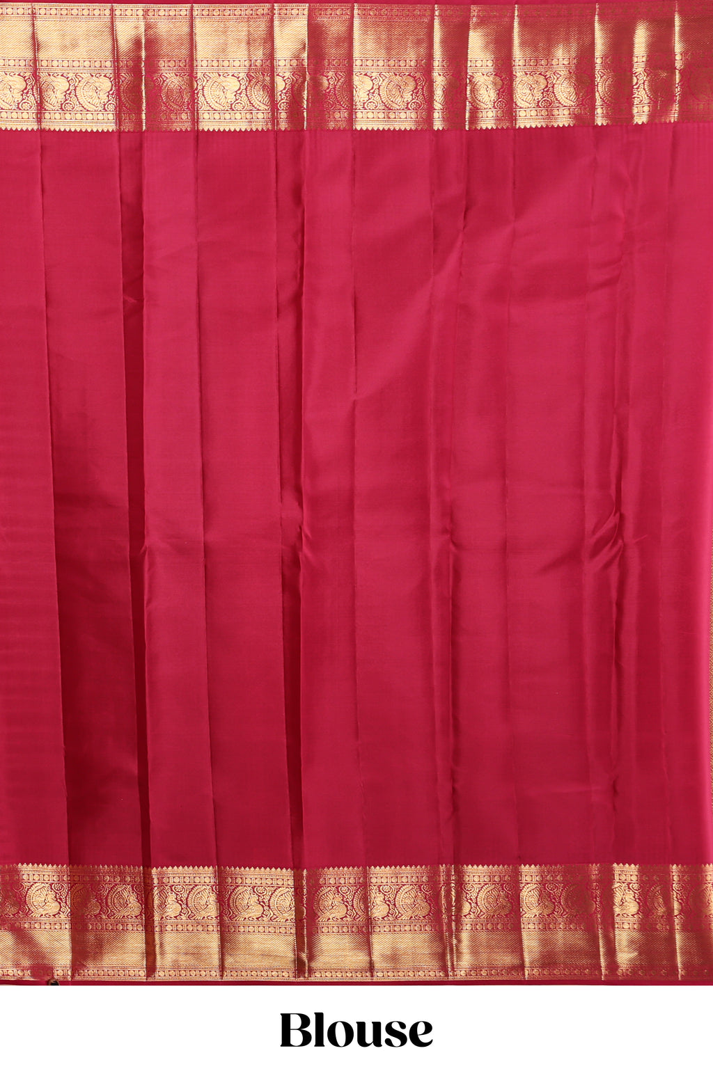 Rani pink geometric zari motifs design swayamvara pattu saree with self zari border and matching blouse